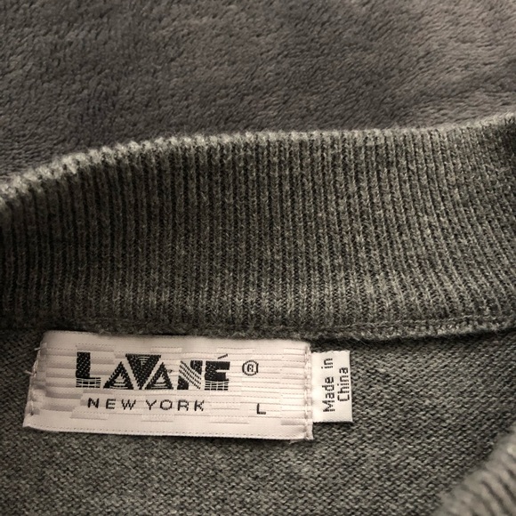Vintage-LaVané Plain all Gray Crewneck Sweater L - Picture 6 of 8